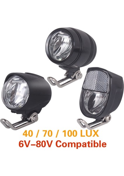 6V-80V 24V 36V 48V 60V Evrensel Uyumlu 3W 100LUX Bisiklet Elektrikli Bisiklet E-Bisiklet Far Ön Işık Kafa Işık Lambası (Yurt Dışından) fiyatları