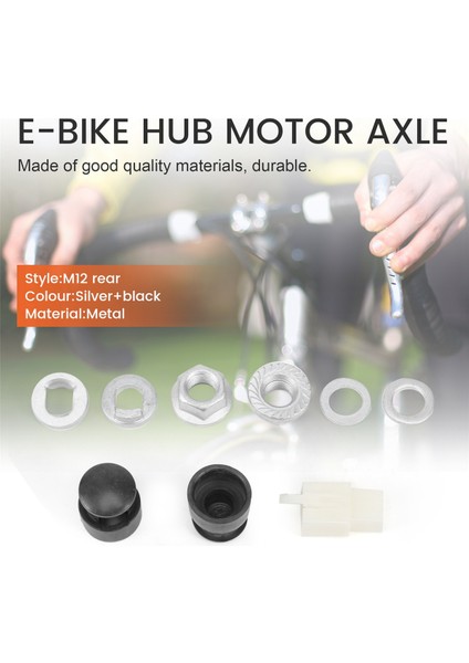 E-Bisiklet Elektrikli Bisiklet Hub Motor Aks M12 Arka Kilit Somunu/kilit Yıkama/ara Parça/somun Kapağı 12MM Mil ile (Yurt Dışından)