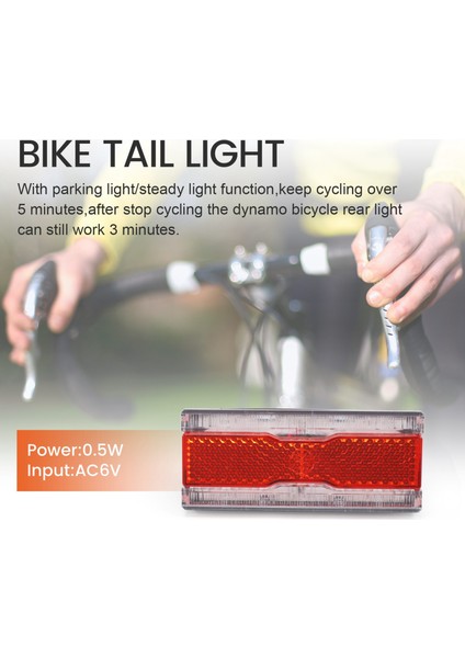 Bisiklet Dinamo Arka Işık ile Park Lambası Ac 6 V 0.5 W LED Bisiklet Arka Lambası Fit 50MM Montaj Deliği Bisiklet Rafı Taşıyıcı Lamba (Yurt Dışından) fırsatları