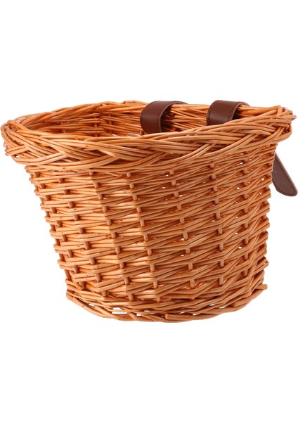 Hasır Bisiklet Sepeti Çocuk Bisiklet Ön Gidon Montaj Sepeti El Dokuma Rattan Depolama Sepeti, S (Bal Rengi) (Yurt Dışından) fiyatları
