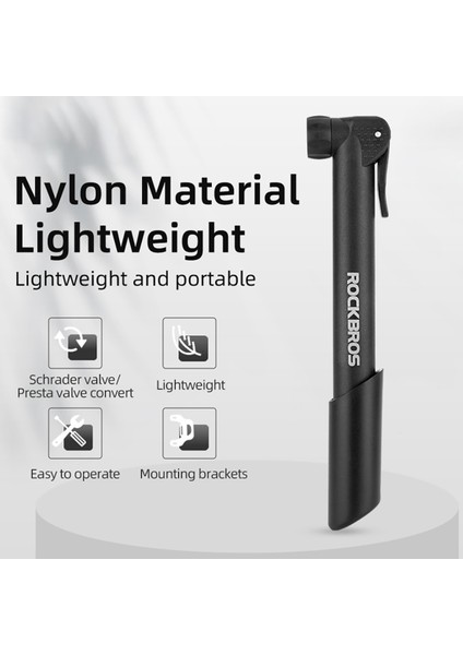 Rockbros Bisiklet Pompası Taşınabilir Hafif Mini El Pompası 80PSI Schrader/presta Valf Hava Şişirme Aleti Bisiklet Aksesuarları (Yurt Dışından) modelleri