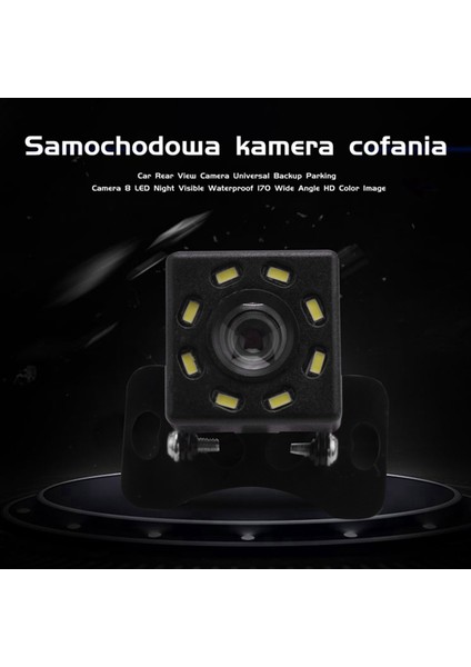 Araba Dikiz Kamera Evrensel Yedekleme Park Kamerası 8 LED Gece Görünür Su Geçirmez 170 Geniş Açı Hd Renkli Görüntü (Yurt Dışından) fırsatları