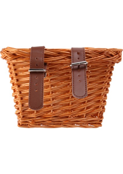 Hasır Bisiklet Sepeti Çocuk Bisiklet Ön Gidon Montaj Sepeti El Dokuma Rattan Depolama Sepeti, S (Bal Rengi) (Yurt Dışından) fırsatları
