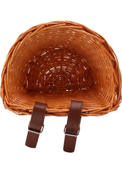 Hasır Bisiklet Sepeti Çocuk Bisiklet Ön Gidon Montaj Sepeti El Dokuma Rattan Depolama Sepeti, S (Bal Rengi) (Yurt Dışından) indirimleri