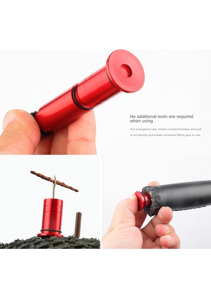 Bisiklet Tubeless Lastik Tamir Aracı Lastik Matkap Delinme Acil Tutkal Ücretsiz Yol Bisikleti Tamir Kiti, Siyah (Yurt Dışından)