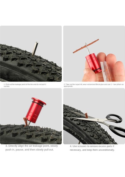 Bisiklet Tubeless Lastik Tamir Aracı Lastik Matkap Delinme Acil Tutkal Ücretsiz Yol Bisikleti Tamir Kiti, Siyah (Yurt Dışından)