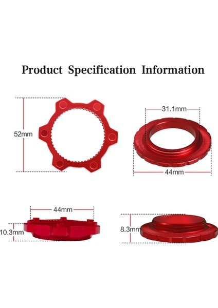 Bisiklet Göbeği Orta Kilidi 6 Delik Adaptörü Dağ Bisikleti Göbeği Orta Kilit Dönüşümü Koltuk 6 Cıvata Rotor Disk Fren, 4 (Yurt Dışından)