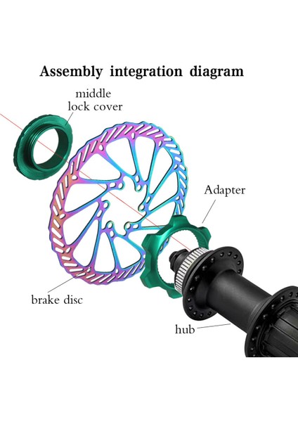 Bisiklet Göbeği Orta Kilidi 6 Delik Adaptörü Dağ Bisikleti Göbeği Orta Kilit Dönüşümü Koltuk 6 Cıvata Rotor Disk Fren, 4 (Yurt Dışından)