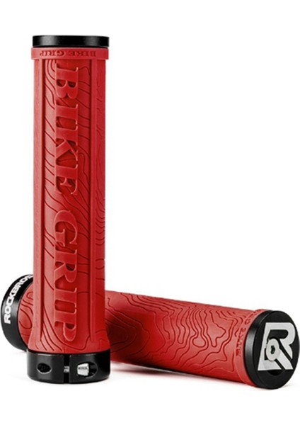 Rockbros Tpr Kauçuk Bisiklet Gidonu Tutacakları Mtb Yumuşak 3D Kaymaz Kilitli Gidon Bisiklet Aksesuarları (Kırmızı) (Yurt Dışından)