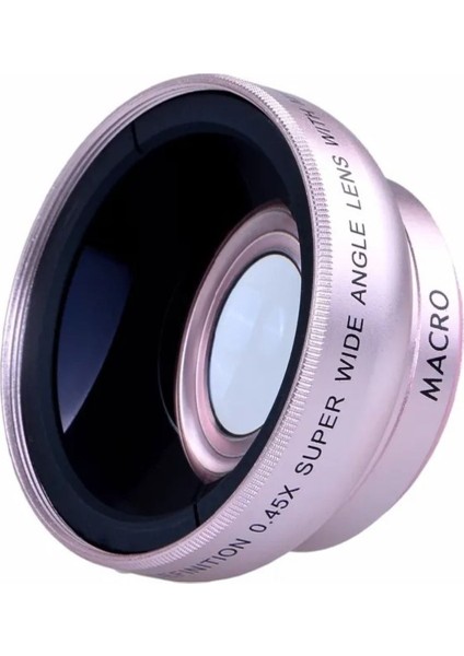 Geniş Açı Balık Gözü Lens Seti Balıkgözü Makro Telefon Lensi-Pembe Uyumlu