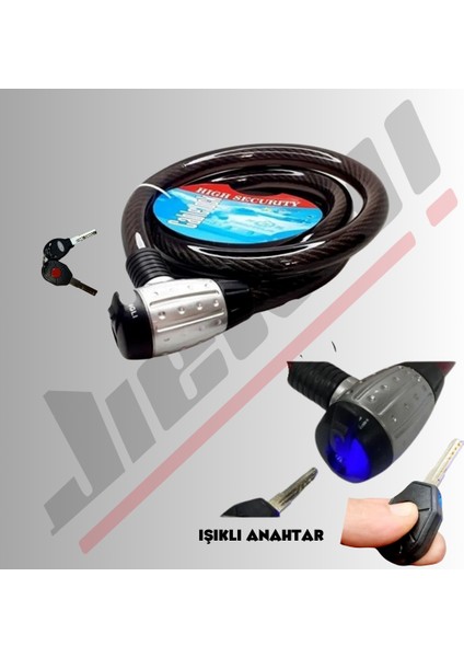 25X200 Halat Kilit Işıklı Anahtar * Siyah *