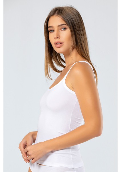 Kadın Ip Askılı Likralı Pamuklu Atlet 914/BEYAZ fiyatları