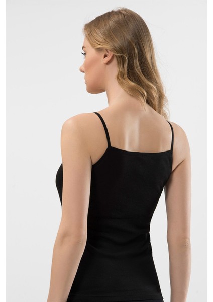 Kadın Dantelli V Yaka Ip Askılı Kaşkorse 2’li Pamuklu Atlet 291/SIYAH modelleri