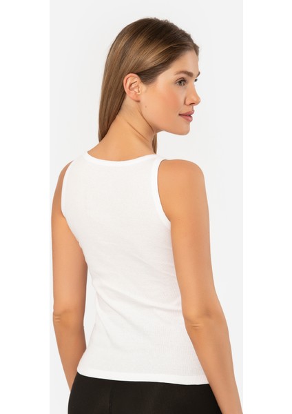 Kadın Halter Yaka Fitilli Atlet 3403/BEYAZ modelleri