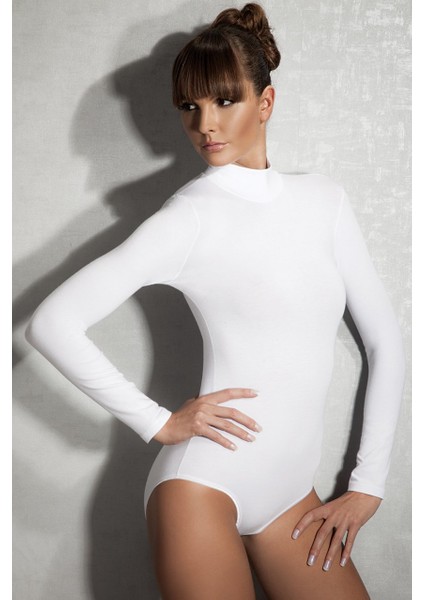 Lounge Uzun Kol Balıkçıl Yaka Bodysuit 12407