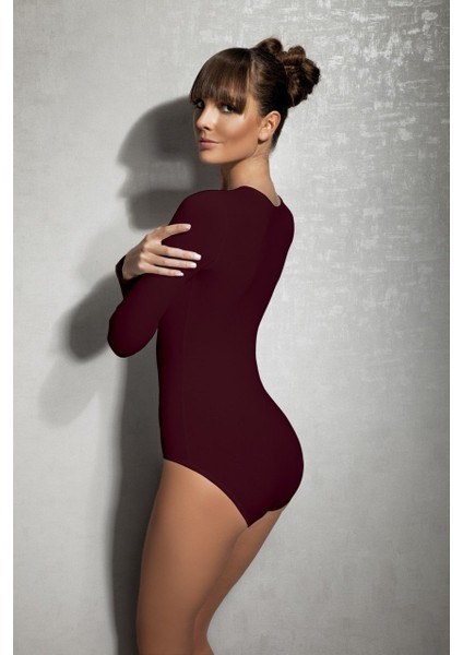 Kadın Modal Derin Yuvarlak Yaka Uzun Kollu Body 12401 fiyatları