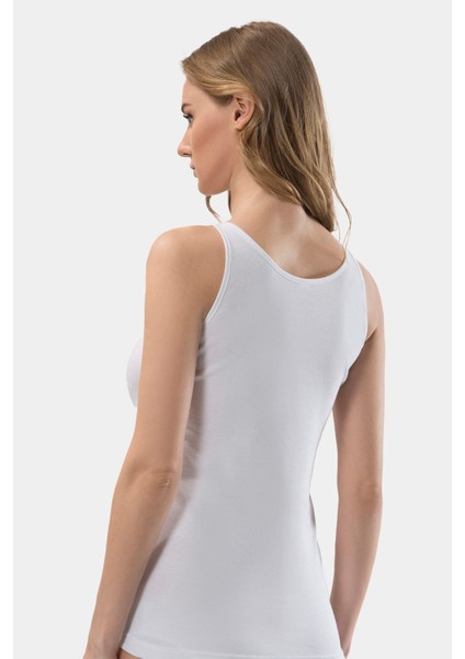 Kadın Güpür Detaylı V Yaka Askılı Kaşkorse Pamuklu Atlet 208/BEYAZ indirimleri
