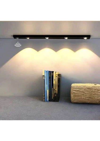 3 Adet 60 cm Sensörlü, Sensörsüz Kullanılabilir USB Şarjlı Taşınabilir Mutfak, Dolap, Gece Lambası