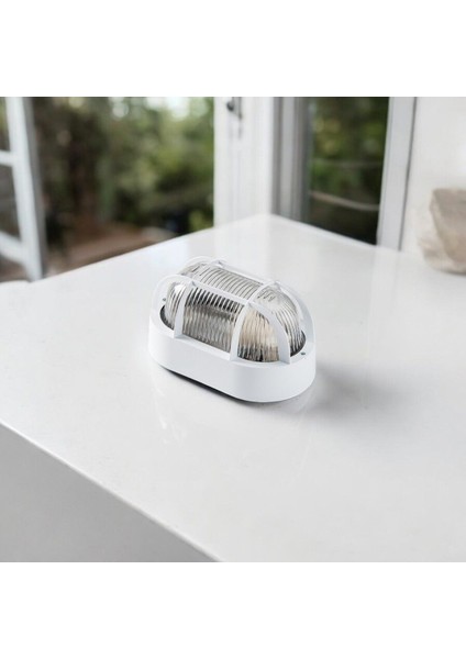 Cam Duvar Tavan Lambası Oval Beyaz IP44