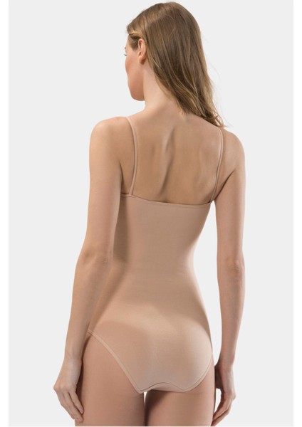 Kadın Ip Askılı Pamuklu Agraflı Body 284/TEN