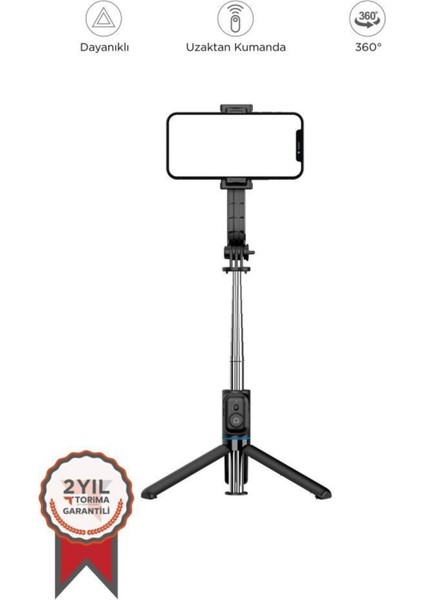 C01 Çok Amaçlı Tripod Kumandalı Selfie Çubuğu Siyah