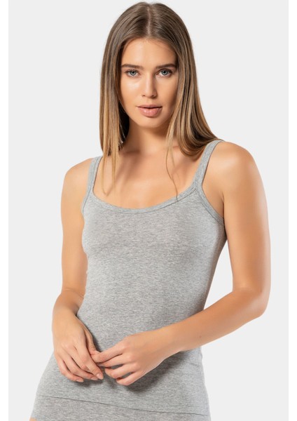 Kadın Ip Askılı Likralı Pamuklu Atlet 914/GRI modelleri