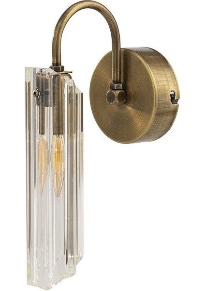 Kesik Cam Aplik, Antik Bronz