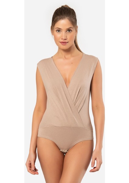 Kruvaze Yaka Kolsuz Çıtçıtlı Body 3502/VIZON