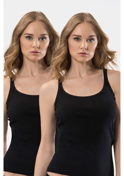 Kadın U Yaka Askılı 2’li Kaşkorse Atlet 289/SIYAH