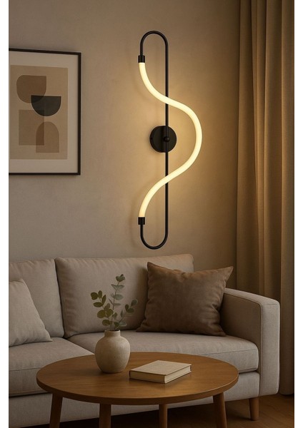Modern,dekoratif, 360DERECE,SILIKON Neon, Tüp,ledli,ışık, Duvar Aplik 80 cm 3000K 17W