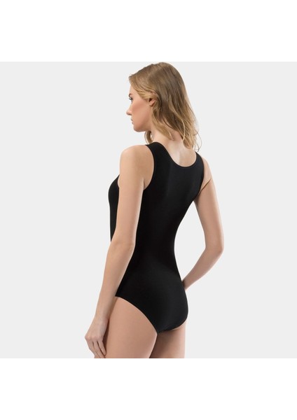 Kadın Askılı Pamuklu Agraflı Body 286/SIYAH