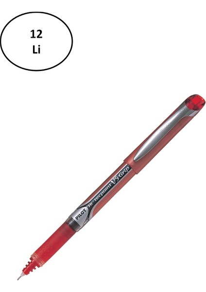 Pilot Kalem V5 Grip Hi-Tecpoint Kırmızı 12'li