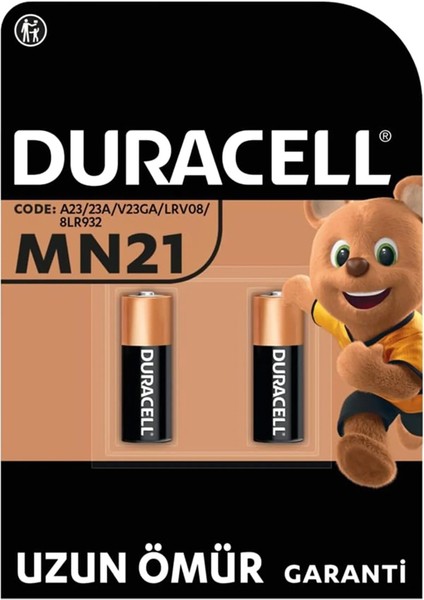 Duracell 23A Lityum MN21 Alarm Pili (2li Paket) (4741)