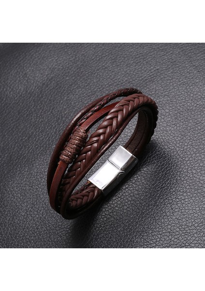 20CM Tarzı NO.83939 Beden Kotik Yeni Moda Klasik Hakiki Deri Bilezik Erkekler Için El Şansı Takı Çok Katmanlı Erkek Bileziği El Yapımı Takı (Yurt Dışından) fırsatları