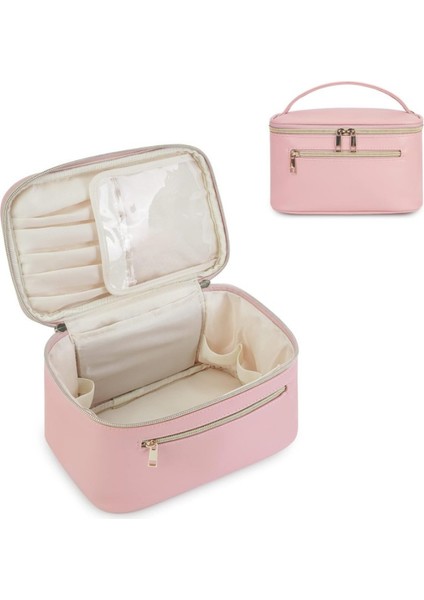 Sınır Ötesi Pembe Kozmetik Çantası Taşınabilir Büyük Kapasiteli (Yurt Dışından)