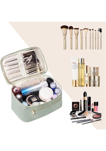 Sınır Ötesi Pembe Kozmetik Çantası Taşınabilir Büyük Kapasiteli (Yurt Dışından) fiyatları