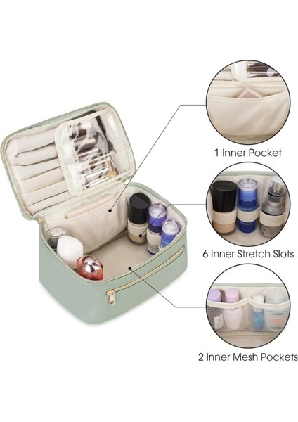 Sınır Ötesi Pembe Kozmetik Çantası Taşınabilir Büyük Kapasiteli (Yurt Dışından) fırsatları