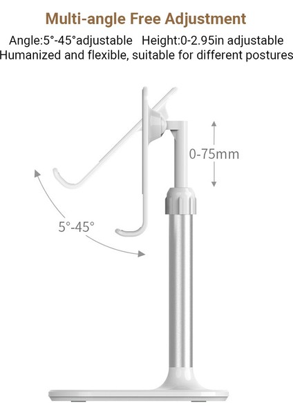 B026 Taşınabilir Cep Telefonu Masaüstü Standı Yükseklik Açısı Ayarlanabilir Beyaz (Yurt Dışından) fiyatları