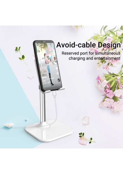 B026 Taşınabilir Cep Telefonu Masaüstü Standı Yükseklik Açısı Ayarlanabilir Beyaz (Yurt Dışından) fırsatları