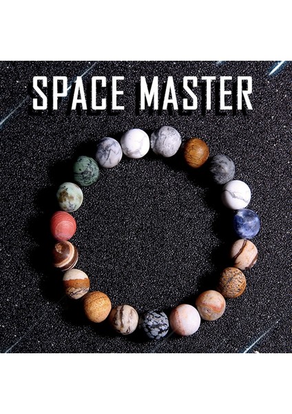 19CM Tarzı 2. Uzay Ustası 10MM Mat Doğal Taş Bileklik Uzay Serisi Yuvarlak Boncuk Cinsiyetsiz Moda Bilezik Özel Yaratıcı Takı (Yurt Dışından)