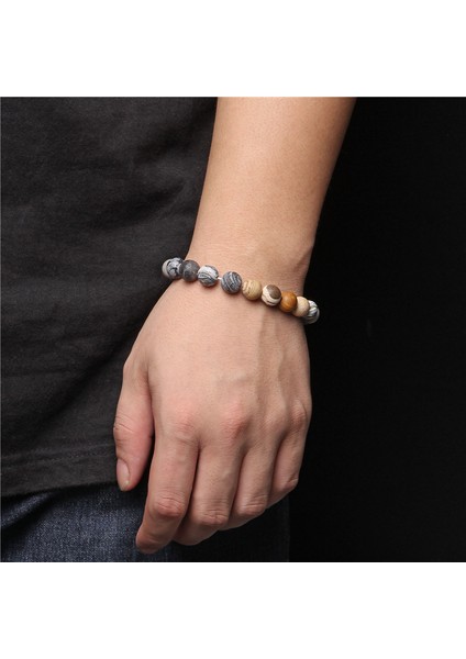 19CM Tarzı 2. Uzay Ustası 10MM Mat Doğal Taş Bileklik Uzay Serisi Yuvarlak Boncuk Cinsiyetsiz Moda Bilezik Özel Yaratıcı Takı (Yurt Dışından) fırsatları