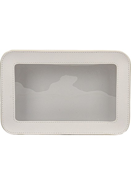 Basit Şeffaf Kırmızı Kozmetik Çantası Büyük Kapasiteli (Yurt Dışından)