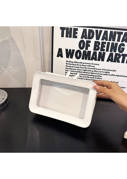 Basit Şeffaf Kırmızı Kozmetik Çantası Büyük Kapasiteli (Yurt Dışından) fiyatları