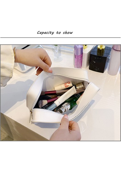 Basit Şeffaf Kırmızı Kozmetik Çantası Büyük Kapasiteli (Yurt Dışından) indirimleri