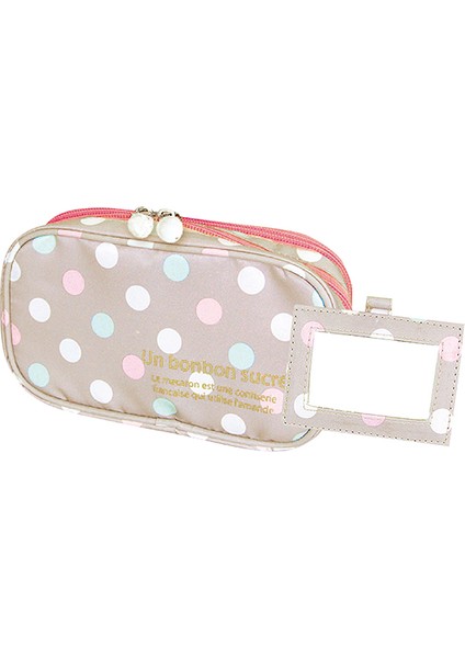 2 Katlı Makyaj Çantası Aynalı Fırça Yerleri Taşınabilir (Yurt Dışından)