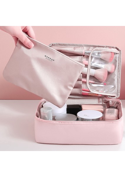 Yolculuk Taşınabilir Kozmetik Çantası Koyu Yeşil Büyük Kapasiteli (Yurt Dışından) modelleri