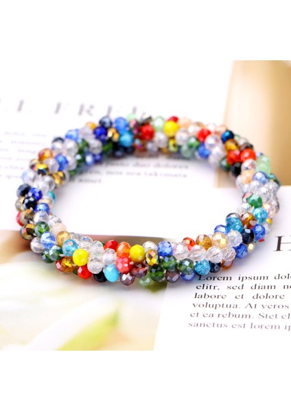 SL1168 Kadınlar Için Vintage Çok Katmanlı Sargı Bilezikler Renkli Kristal Boncuklar ile El Yapımı Bilezikler Pan Bilezik Takıya Uygun (Yurt Dışından)