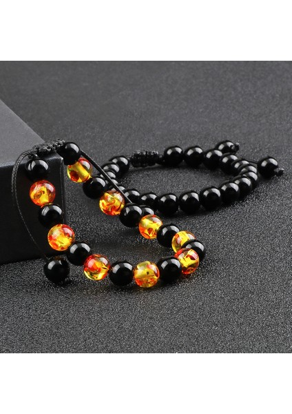 Mat Siyah Takım Sıcak ve Erkek Boncuklu Bilezikler Kaplan Gözü Lava Doğal Taş Oniks Boncuklu Çift Mesafe Bilezikleri Kadınlar Takı Pulseras (Yurt Dışından) indirimleri