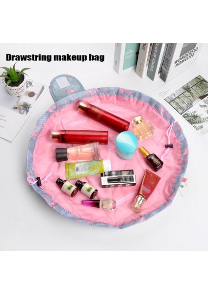 Çiçekli Tasma Kapaklı Düz Açılı Seyahat Makyaj Çantası (Yurt Dışından) indirimleri