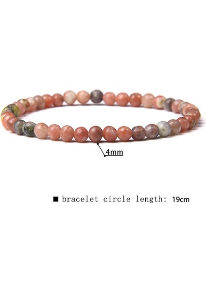 19CM Tarzı 4mm Erik Çiçeği Doğal Taş Pictura Jaspe Mineral Bilezik Kadın El Yapımı Esnek It Taş Boncuklu Şans Bilekliği Yoga Dua Pulsera (Yurt Dışından)